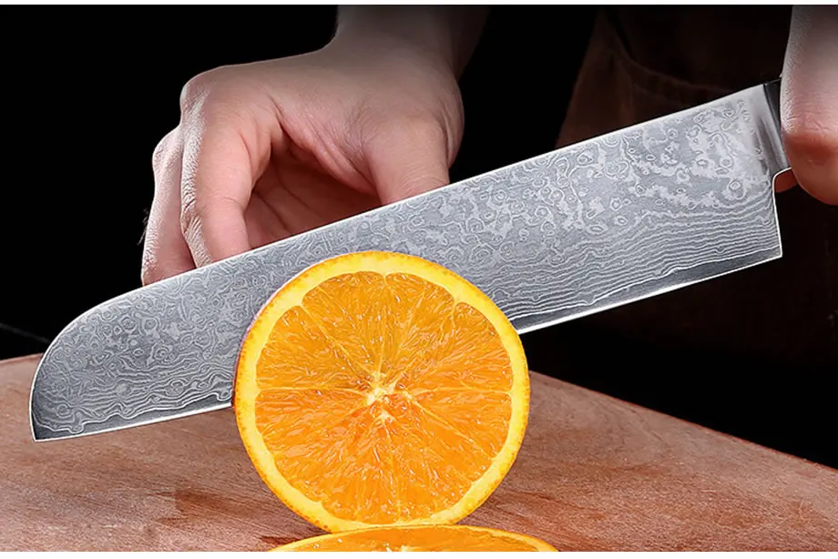 Дамаск Сталь нарезки Ножи Sharp рыба лосось Мясо филе Тесак для фруктов и овощей, нож для суши овощерезка кухонные ножи шеф-повара