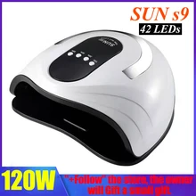 120 Вт УФ-лампа, светодиодный светильник для ногтей с 42 светодиодный s двумя ручными лампами, Сушилка для ногтей, отверждение маникюра, Гель-лак для ногтей, автоматический датчик, отображение времени