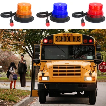 

12 V LED Vehicle Warning Light Flash Strobe LED Amber Magnetic Beacon Light Emergency Warning Strobe Yellow Roof Round