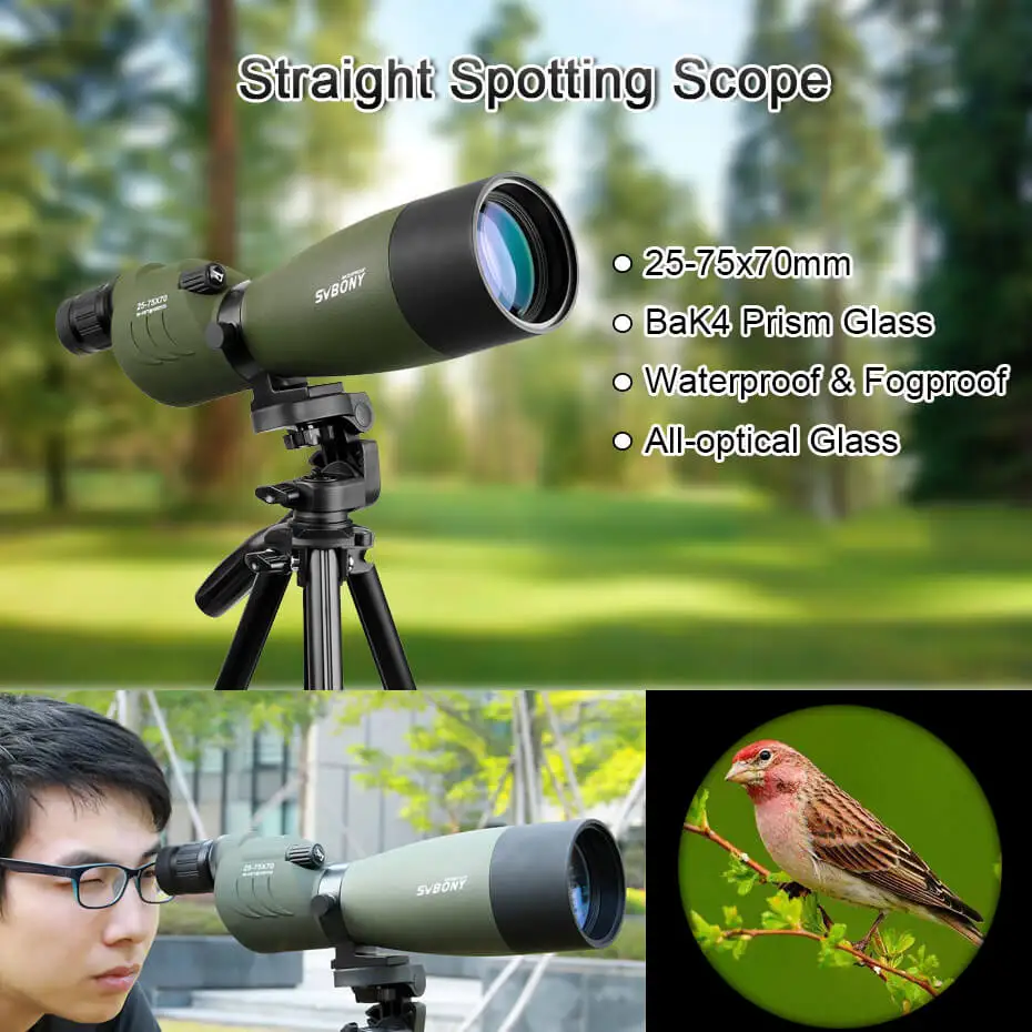 SVBONY Зрительная труба 25 75x70 Zoom телескоп SV17 BAK4 Prism мощный Монокуляр для охоты