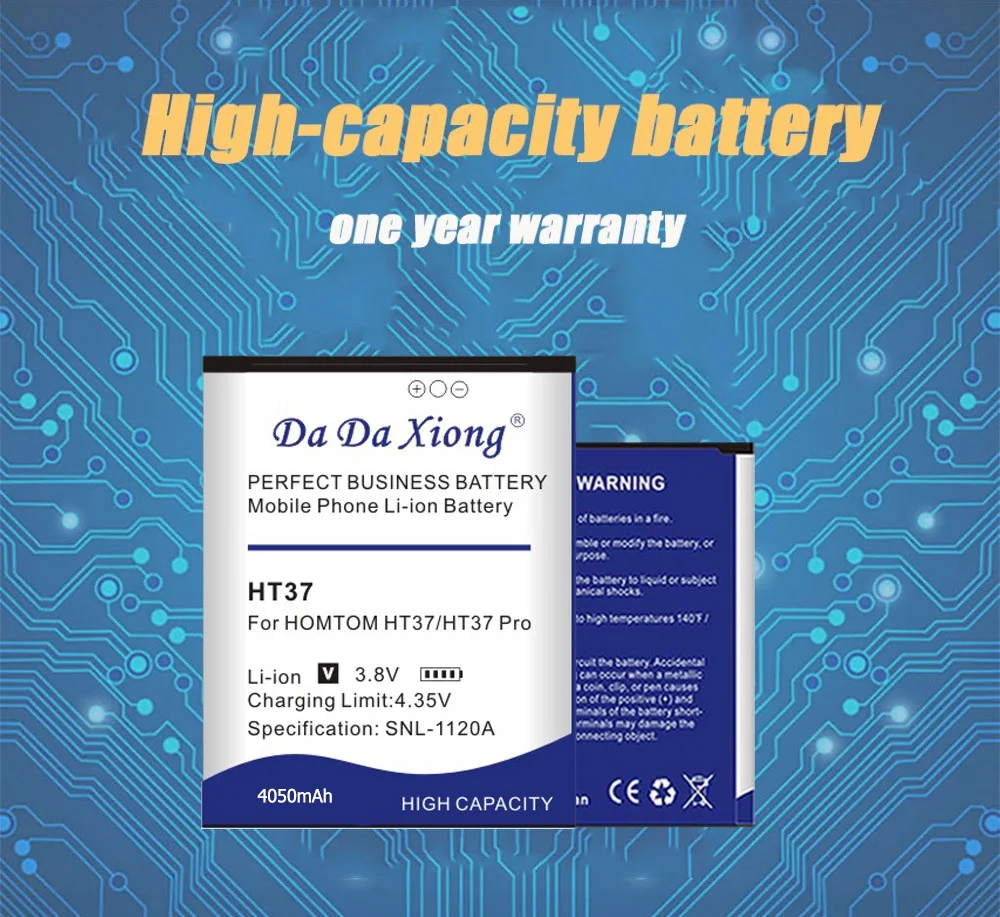 DaDaXiong аккумулятор 4050 мАч для HOMTOM HT37 HOMTOM HT37 Pro аккумуляторная батарея AKKU батареи для мобильных телефонов+ быстрое поступление