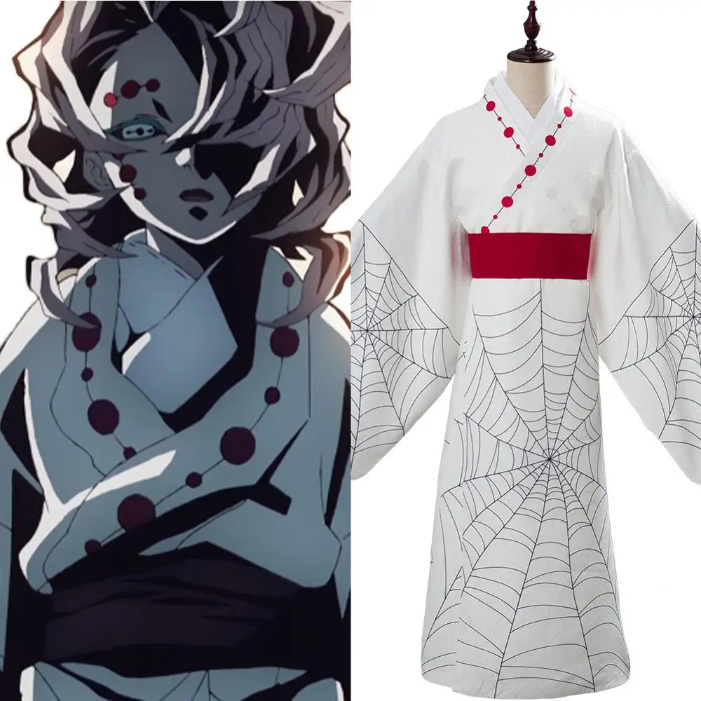 Anime Demon Slayer Kimetsu No Yaiba Cosplay Costume Spide Web Lower Moon Five Rui Costume Outfit Kimono Custom Made Anime Costumes Aliexpress