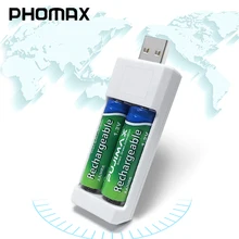Chargeur de batterie double USB AA AAA PHOMAX Ni MH/ni cd chargeur de batterie portable chargeur de batterie universel léger 