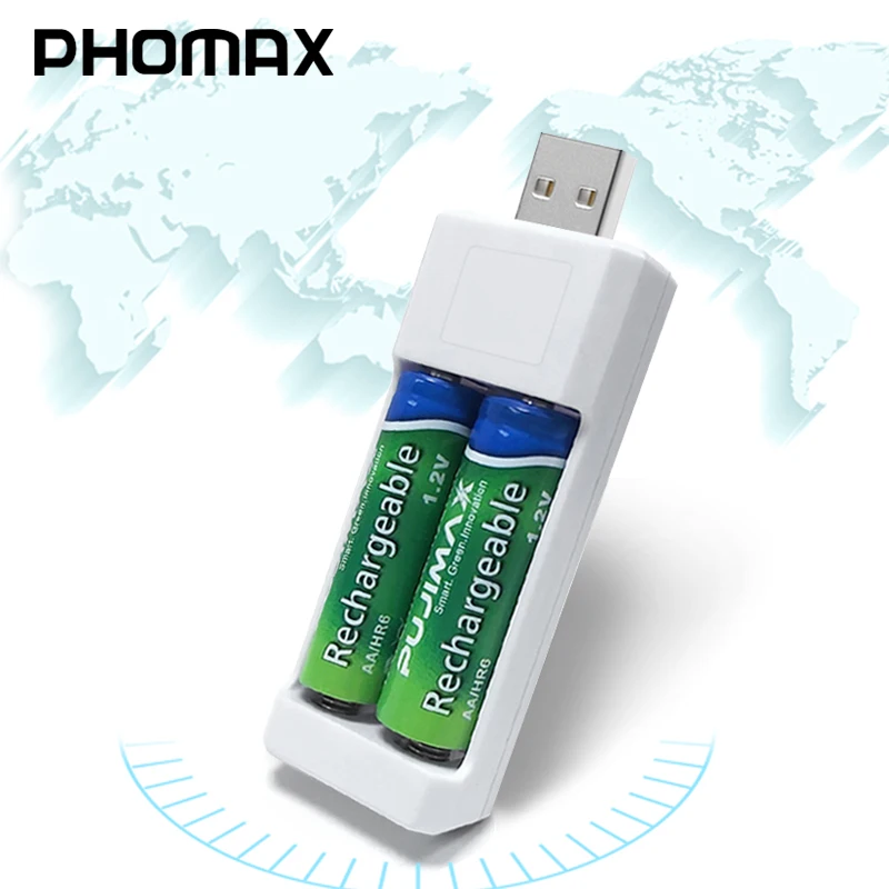 PHOMAX двойной USB AA AAA зарядное устройство Ni MH/Ni Cd аккумуляторная батарея Портативное зарядное устройство легкое Универсальное зарядное устройство|Зарядные устройства| | АлиЭкспресс