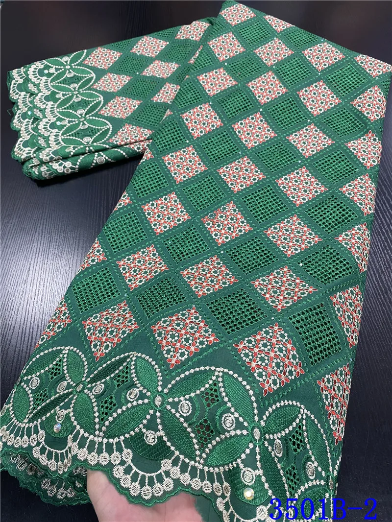 

NIAI Nigerian Swiss Voile Lace In Switzerland 100% Cotton Lace Fabric Embroidered Nigerian Dry Lace Fabric XY3501B-2