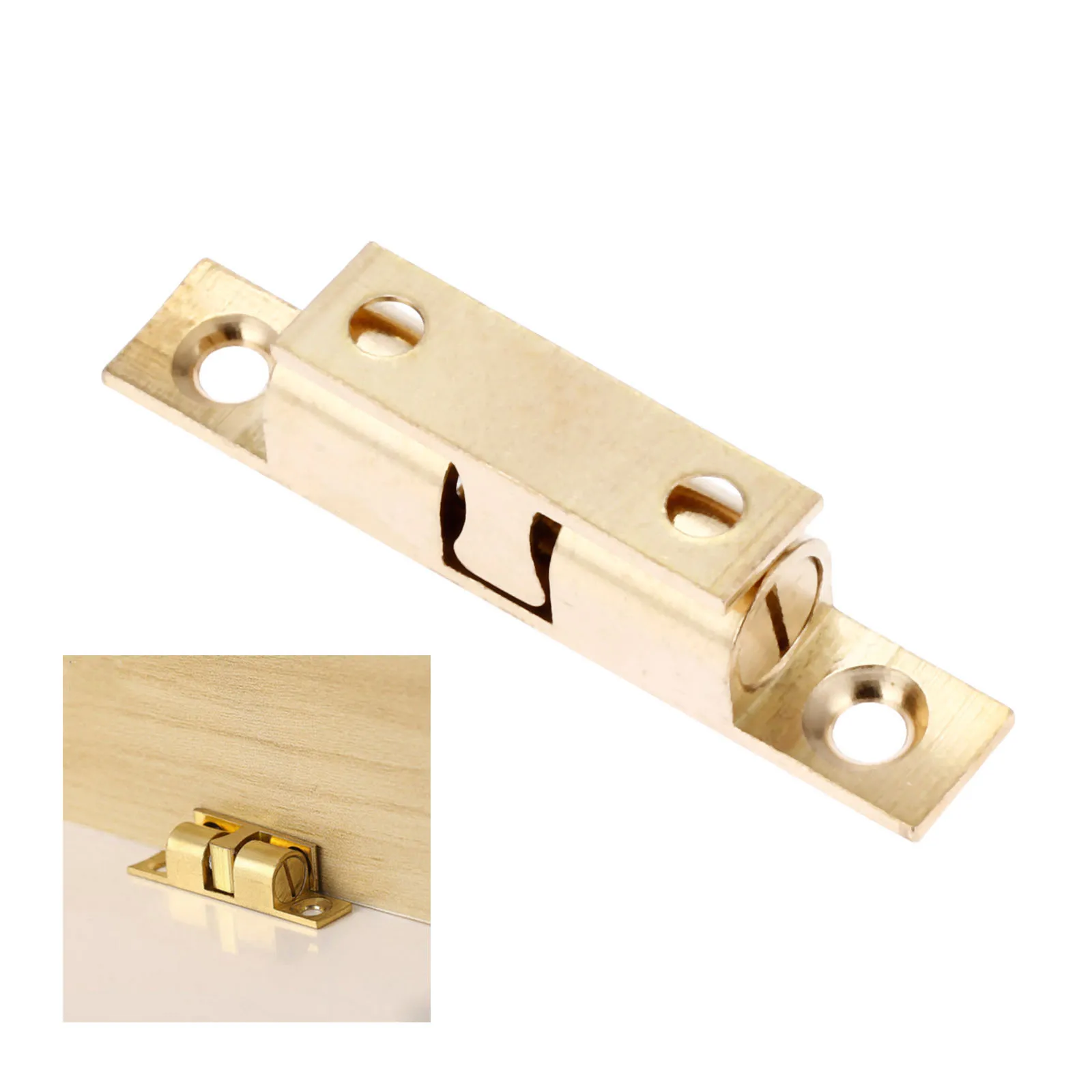 DRELD 1Pc 60mm Brass Double Ball Catch Cabinet Door Latch All Copper Touch Beads Lock Spring Clip Catches | Обустройство дома