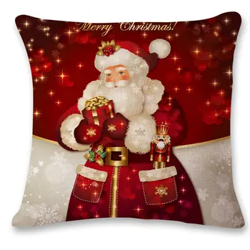 

Fashion Christmas Design Cotton Linen Pillow Cover Super Soft home Office Pillow Cover Home Used with LED