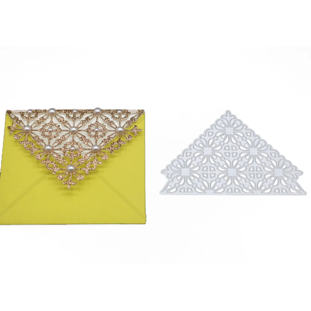 

Triangle Frame Metal Cutting Dies Stencil Flower Cut Die Envelope Decoration Scrapbooking Embossing New Craft Stamps And Dies