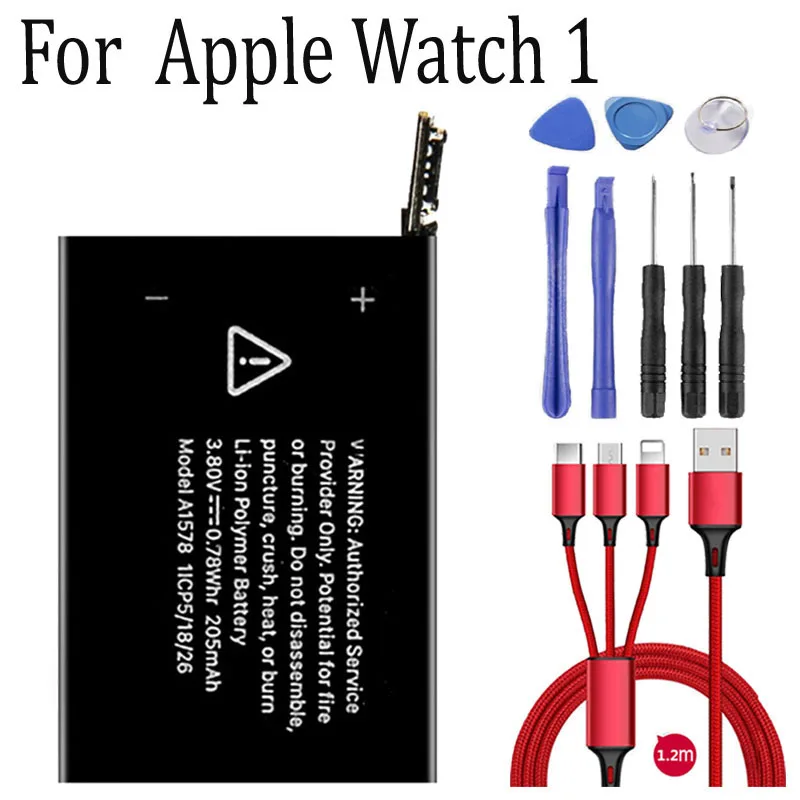 Аккумулятор A1579 A1578 для Apple Watch Series 1 42 мм S1 A1761 Серия 38 аккумулятор с реальной
