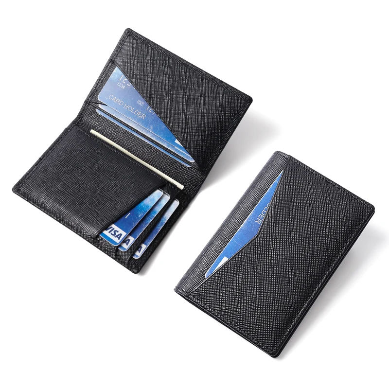 Wallet card holder card holder credit card holder credit card wallet card wallet wallet card bag YATBEST Double Fold Men's Card Bag RFID Anti-Theft Brush Ultra-Thin Mini Portable Leather Credit Card Clip