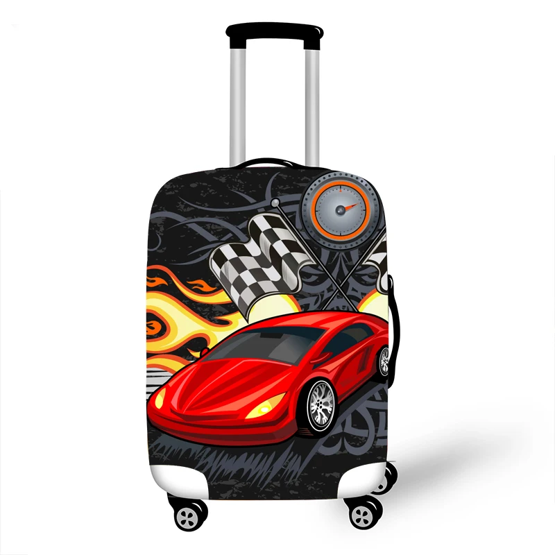Эластичный Чемодан защитный чехол для чемодана Защитная крышка тележка Чехлы 3DTravel аксессуары гоночный автомобиль с узором - Цвет: A