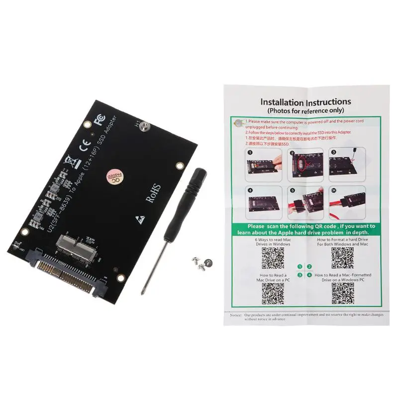 Адаптер SSD M2 PCIe для SFF-8639 U.2 адаптер с 3 5 &quotSSD кронштейн лоток Caddy MacBook Air Pro retina 2013 2014