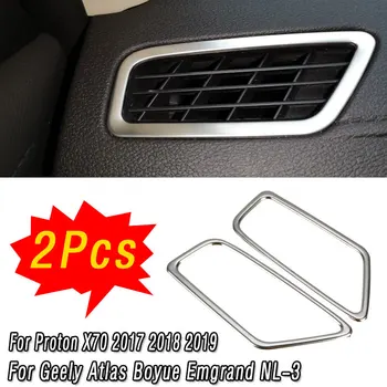 

2Pcs Car Air Outlet Vent Cover Trim Dashboard A Pillar For Geely Atlas Boyue Emgrand NL-3 Frame Sticker For Proton X70 2017-2019