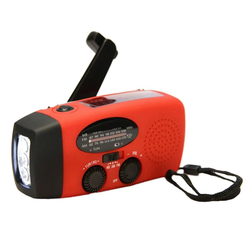 

ICOCO 3 in 1 Emergency Charger Flashlight Hand Crank Generator Wind up Solar Dynamo Powered FM/AM Radio Charger LED Flashlight