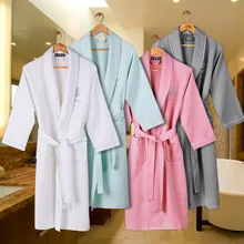 Ночной халат-Пижама Платье Сексуальное нижнее белье с глубоким v-образным вырезом сплошной размера плюс хлопковый Халат-полотенце Для женщин халаты и длинные летние тонкий купальный халат Для мужчин пара