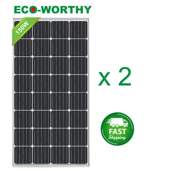 

300 Watt 18 Volt Solar Panel for Off-Grid Large Solar System, Residential House Battery Charging Multi-Panel Solar Array 150W
