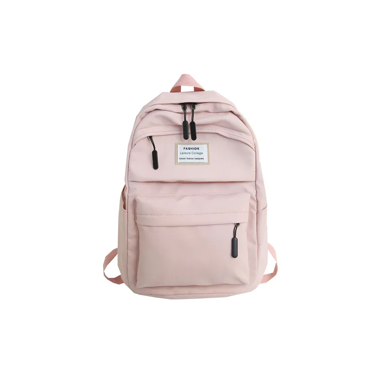 HOCODO рюкзак для женщин студенческий рюкзак для подростков колледж большой емкости сплошной цвет школьные сумки нейлоновая дорожная сумка - Цвет: Pink