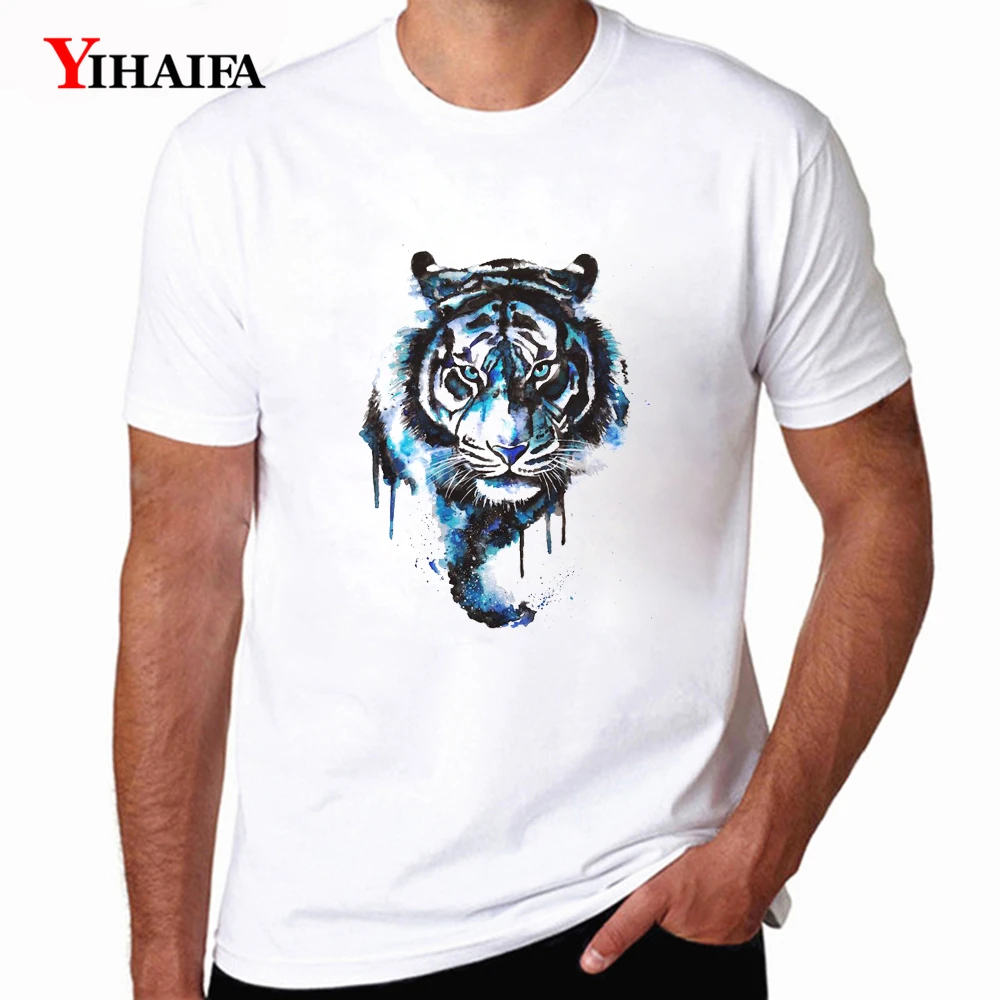 

3D Printed Men T-Shirt Harajuku Painted Tiger Graphics Tees Short Sleeve Casual Tops Mens T Shirts Hip Hop Men Clothing