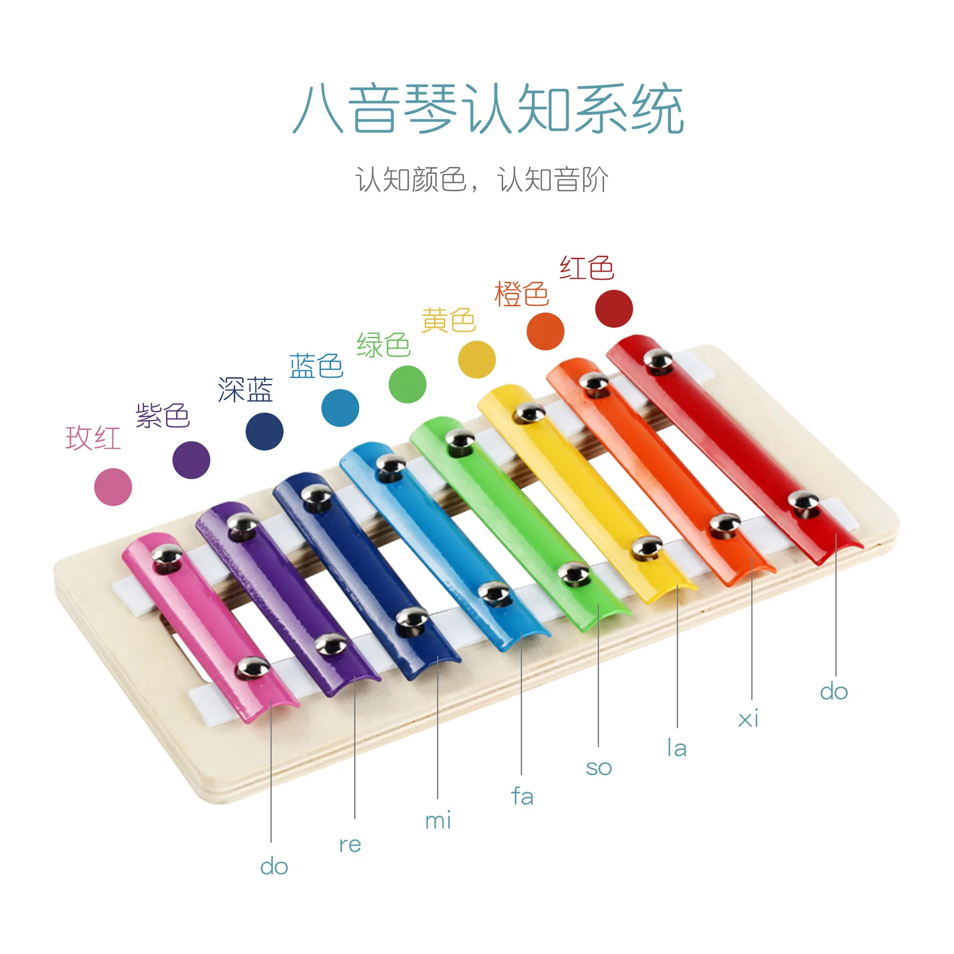 

Wooden Multi-functional Knock Piano Calculation Frame Unicorn 8 Music Instrument with Numbers Turning Plate Early Childhood Educ