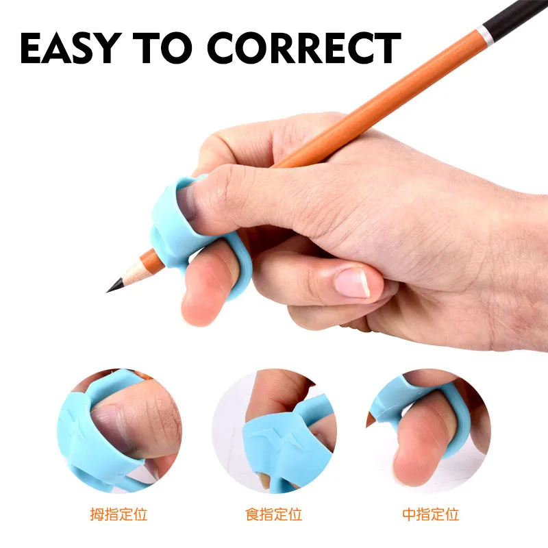 3 шт. милый силиконовый карандаш ручка для начинающих инструмент для письма Детский двойной палец коррекция осанки инструмент ручка