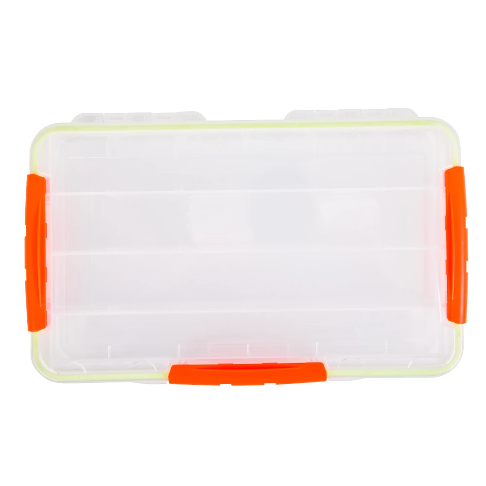 2 Size Transparent Visible Clear Fishing Lure Box Fishing Bait Hooks Tackle Three-side Latches Accessory Storage Box Case