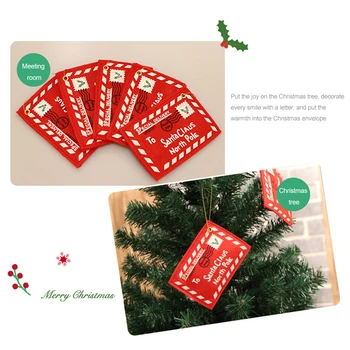 

5pcs Christmas Red Envelope Pendants Christmas Tree Ornament Non-Woven Fabric Creative Envelope Card for Xmas Wedding Decoration