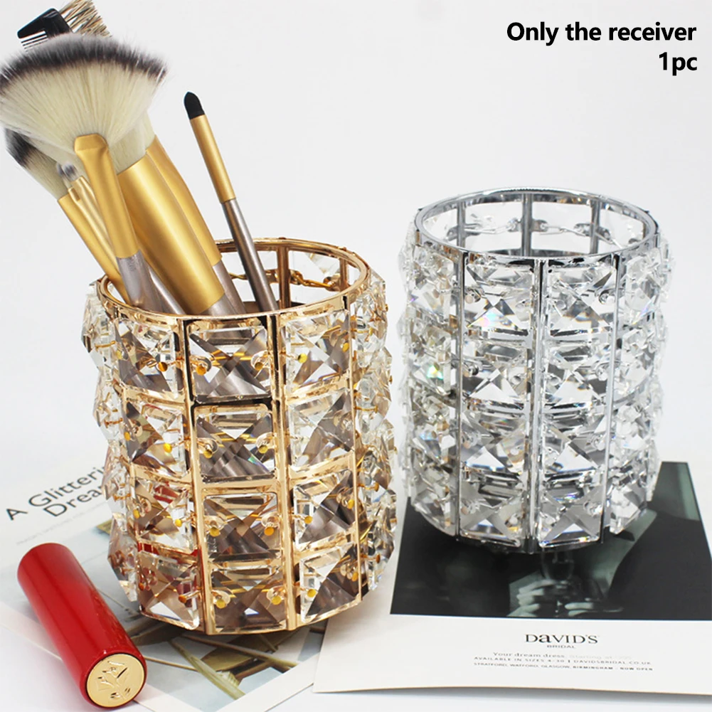 Desktop Free Stand Organizer Home Makeup Brush Salon Accessories Storage Cup Rhinestone Large Capacity Cosmetic Portable Durable