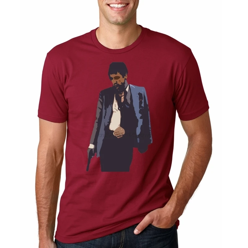 Al Pacino Тони Монтана Scarface Мужская футболка одежда 100% футболки брендовая топы |