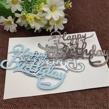 

Happy birthday letters Metal Cutting Dies Stencils For DIY Scrapbooking Decorative Embossing Handcraft Die Cutting Template