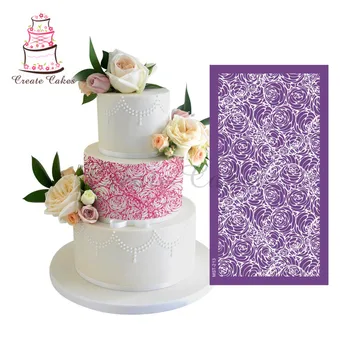 

Roses Cake Stencil Mesh Stencils For Wedding Cake Border Stencils Fondant Mould Cake Decorating Tool Cake Mold