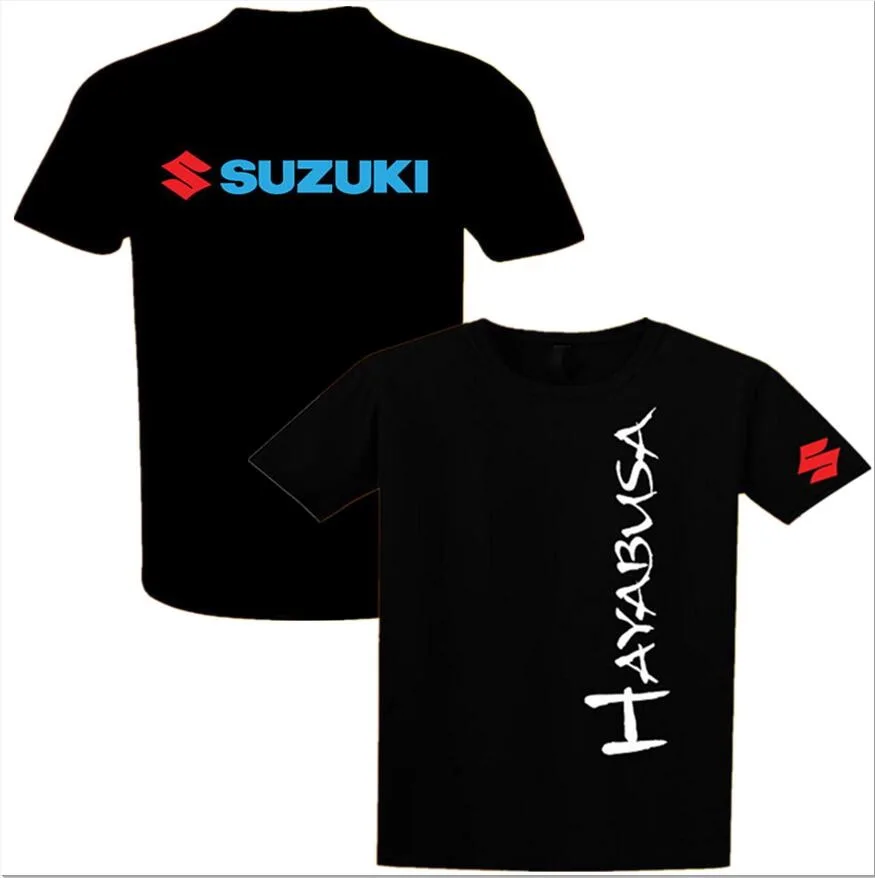Мужская хлопковая футболка с коротким рукавом HAYABUSA логотипом команды Suzuki Motorsport