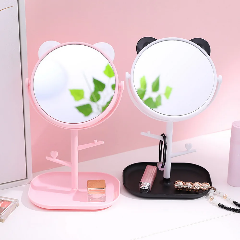 Makeup Mirror Luxury Magnifying Mirrors 360 Degree Adjustable Table Beauty Fashinal Cat Catoon | Красота и здоровье