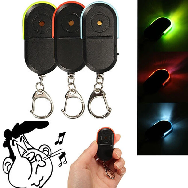 1PCS ProtableTypical Mini Anti-lost Whistle LED Key Finder Wireless Alarm Whistle Voice Control Keychains Key Finder Alarm