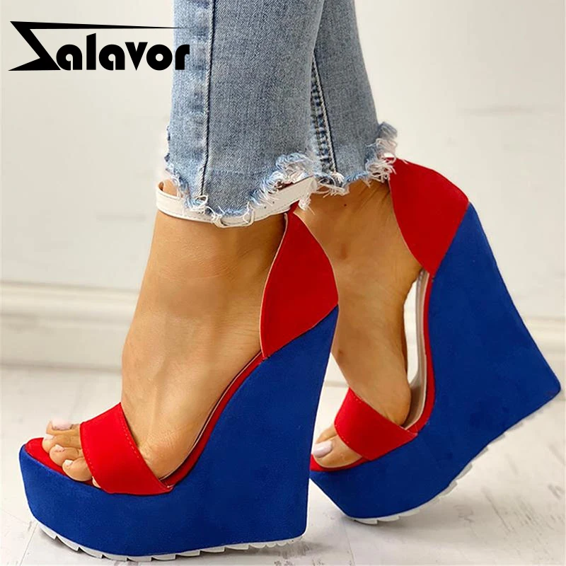 ZALAVOR Ins/женские босоножки на танкетке Модная летняя обувь платформе и высоком