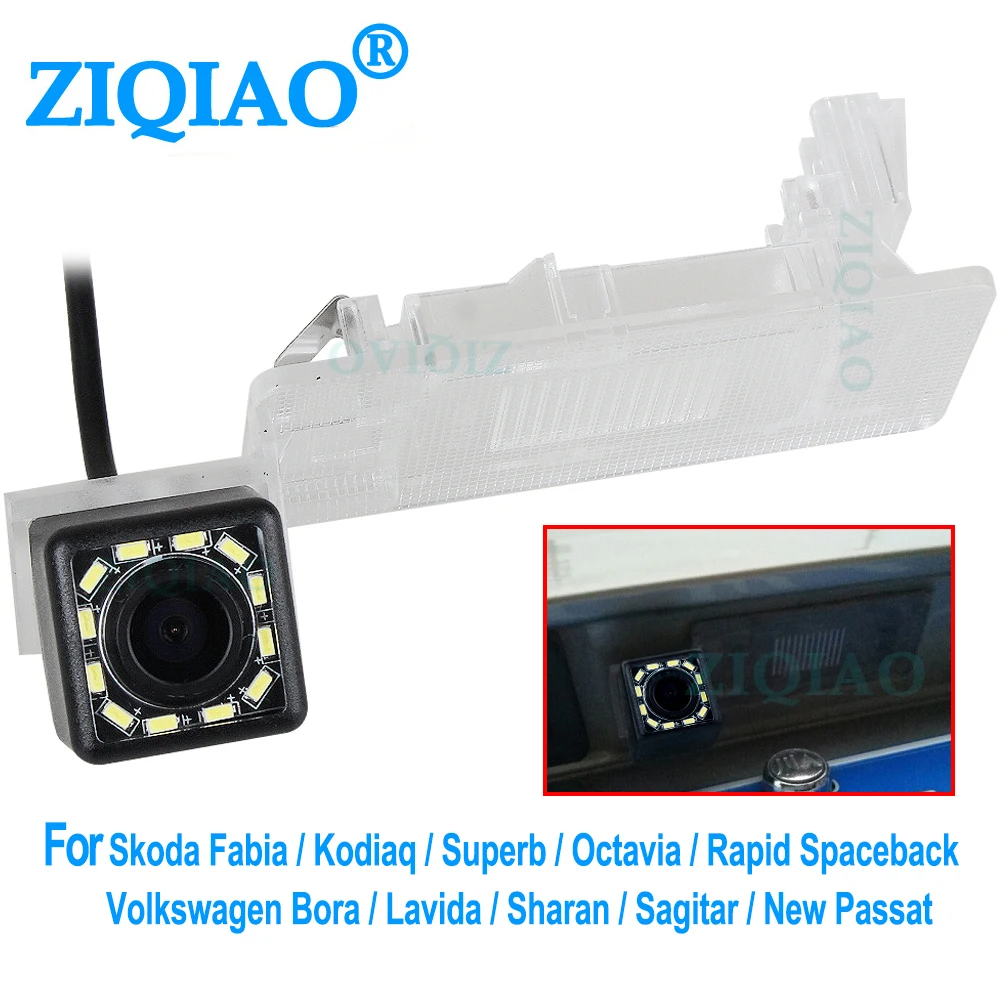 

ZIQIAO for For Skoda Fabia Kodiaq Superb Octavia Rapid Spaceback Car CCD Night Vision 8LED Rear View Camera HS098
