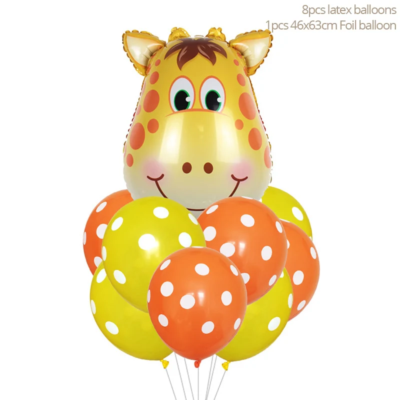 Украшения для дня рождения Детские джунгли воздушные шары из фольги в виде животного сафари Зоопарк Животные гелиевые балоны детский душ 1 день рождения Декор - Цвет: style 3