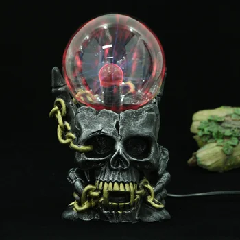 

1PC Glass Light Decorative Touching Sensor Crystal Skull Hand Ball Electrostatic Ball Magic Prop Ball for Bedroom Living Room Ho