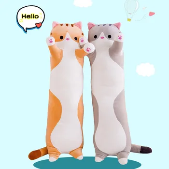 

Cute Lovely Long Cat Kitten Plush Stuffed Toy Pillow for Children Girls Lovers New Year Christmas Birthday Gift 70cm Length