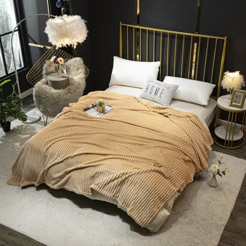 

Yellow Milk Velvet Flannel Double Layer Plush Blanket Microfiber Coral Fleece Bedspread For Adults On Bed Fashion Throw Blanket