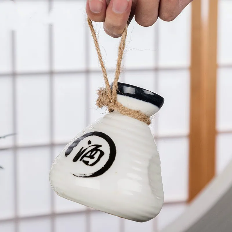 3PCS Japanese Sake Set Creative Ceramic Wine Set Home Insulation Wine Glass Ceramics One Pot Two Glasses Sake White Wine Pot
