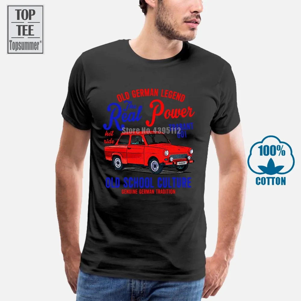 Винтажная немецкая машина Trabant 601 новая хлопковая Футболка забавная Harajuku Лето 2018