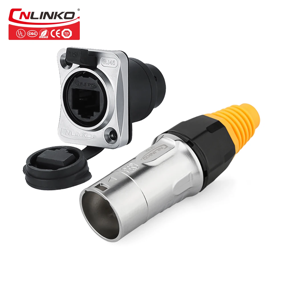 CNLinko Открытый 8 Pin RJ45 Jack Промышленный Ethernet разъем водонепроницаемый IP67 аудио