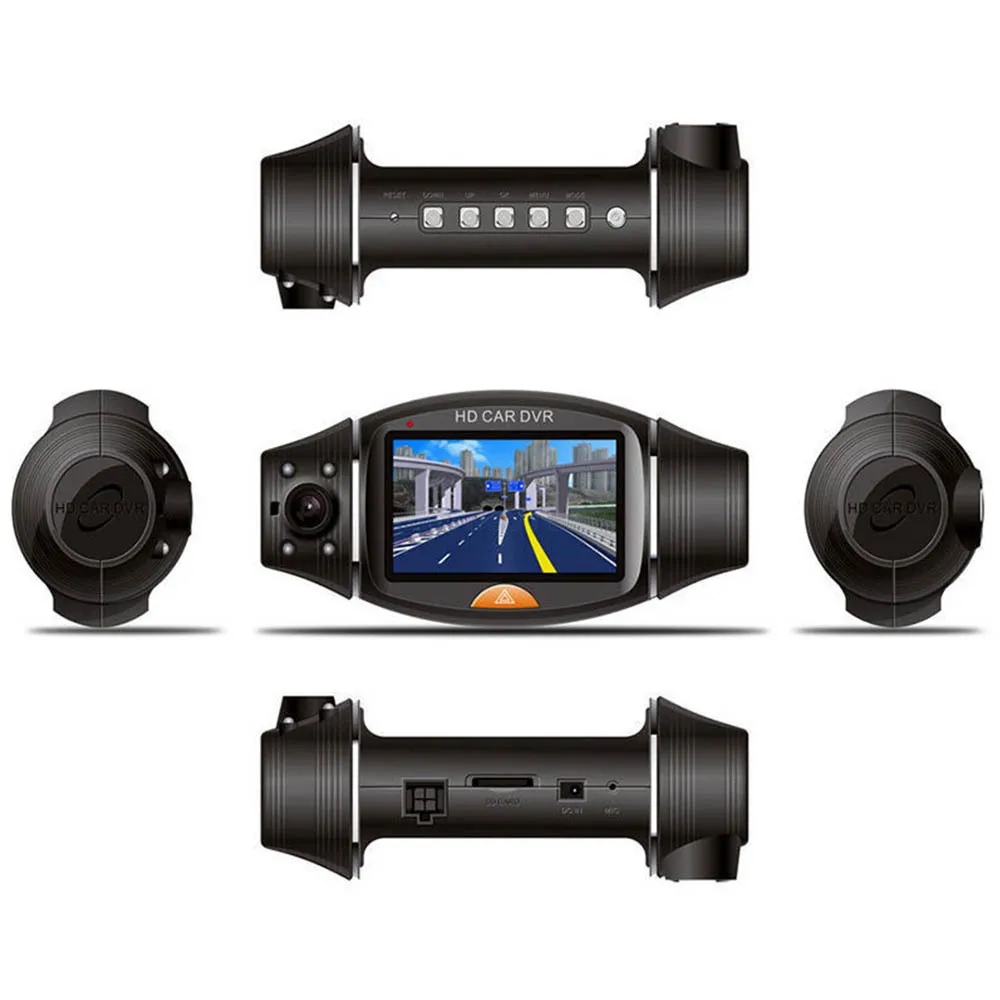 Автомобильная dvr камера, Автомобильный видеорегистратор, gps, двойной HD 720 P, ночное видение, двойной объектив, видеорегистратор, скрытая камера, видеорегистратор, 2,7 дюймов, видео рекордер, ИК