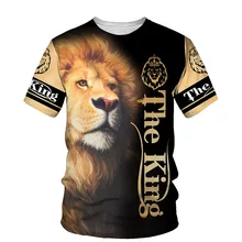  The Lion King 3D Print Men T-shirt 2021 Summer New O Neck Short Sleeve Tees Tops 3D Style Male Clothes Fashion Casual T-shirts 