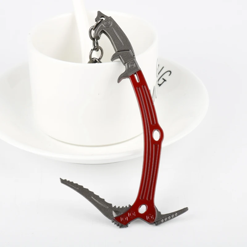Pickel Ciondolo Portachiavi Gioielli Gioco Di Film Laura Pick Axe Cute Ice Axe Portachiavi Tomb Raider Portachiavi Rosso Per Climber Gingillo