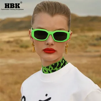 

HBK Small Steampunk Square Sun Glasses Luxury Brand Design Travel Rectangle Sunglasses Men Women Vintage Retro Eyeware UV400