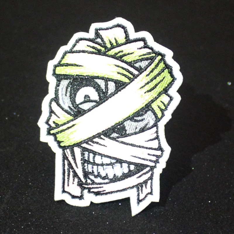 

Pulaqi Rose Skull Patch 3D Embroidered Patches for Clothing DIY Stripes Applique Clothes Stickers Iron on Badges Biker Parches F