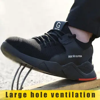 

Shoes Men 2019 Men Steel Toe Work Safety Shoes Breathable Mesh Puncture Proof Non-Slip Outdoor Men's Sneakers Tenis Masculino