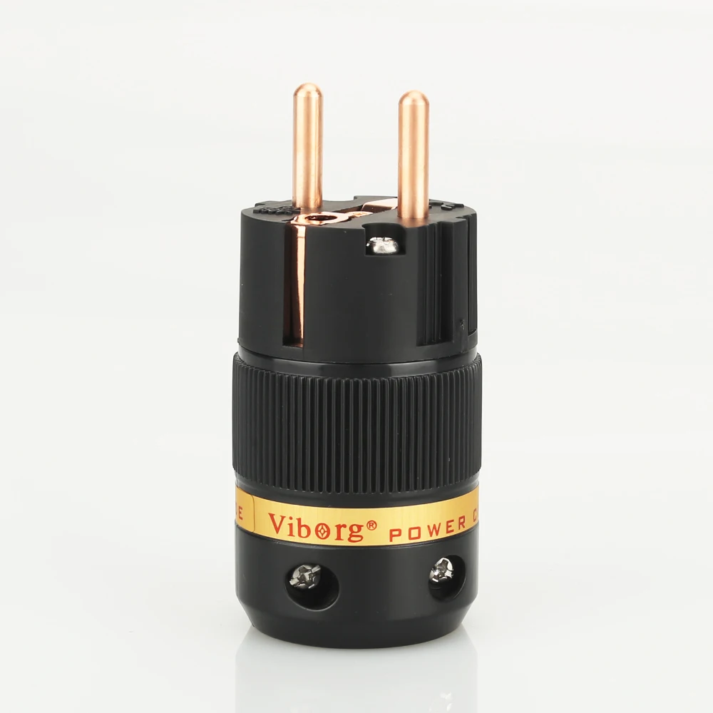 1 пара X аудиосистема viborg пуэр медь покрытием ЕС Schuko мощность разъем IEC разъем для Hifi DIY мощность кабель удлинитель адаптер