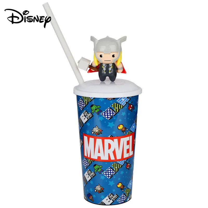 Disney Avengers 4 кружка с ремнем Marvel Многофункциональная игрушка чашка Железный человек светящаяся чашка холодильник стакан с кока-колой